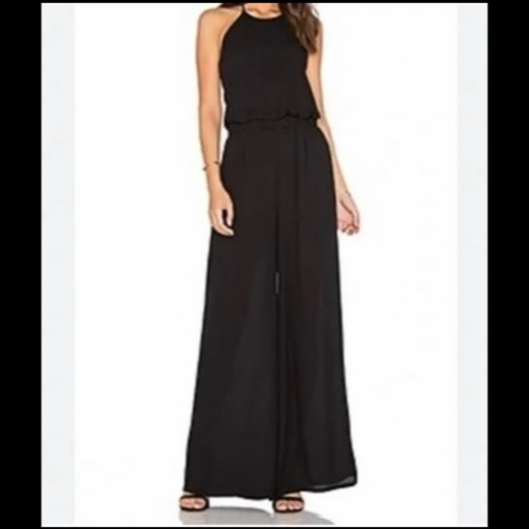 Krisa x Revolve Tie Back Halter Wide Leg Jumpsuit Black Size S - NWT - Picture 2 of 7